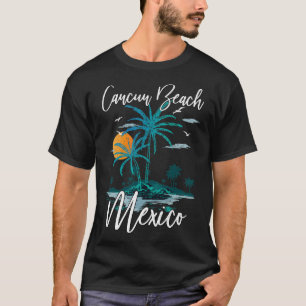 Familienurlaub Retro Sonnenuntergang Mexico Cancun T-Shirt