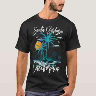 Familienurlaub Retro Sunset California Santa Barb T-Shirt