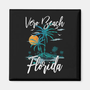 Familienurlaub Retro Sunset Florida Vero Beach Magnet