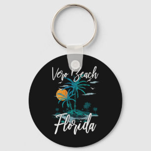 Familienurlaub Retro Sunset Florida Vero Beach Schlüsselanhänger