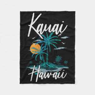 Familienurlaub Retro Sunset Hawaii Kauai Fleecedecke
