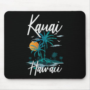 Familienurlaub Retro Sunset Hawaii Kauai Mousepad