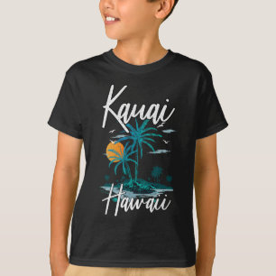 Familienurlaub Retro Sunset Hawaii Kauai T-Shirt