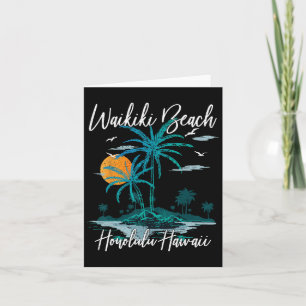 Familienurlaub Retro Sunset Honolulu Hawaii Waiki Karte
