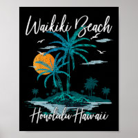 Familienurlaub Retro Sunset Honolulu Hawaii Waiki