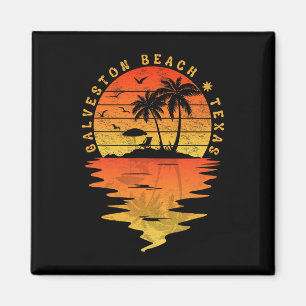 Familienurlaub-Shirts Texas Galveston Beach Vintag Magnet