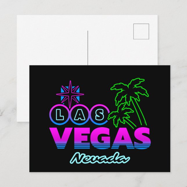 Familienurlaub - Vegas Ausflug Souvenir - Las Vega Postkarte (Vorne/Hinten)