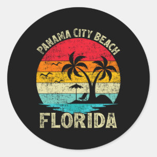 Familienurlaub Vintag Retro Florida Panama Stadt Runder Aufkleber