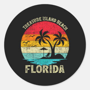 Familienurlaub Vintag Retro Florida Schatzinsel Runder Aufkleber