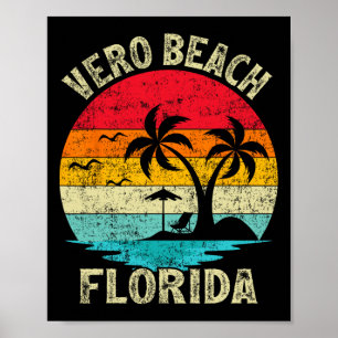 Familienurlaub Vintag Retro Florida Vero Strand Poster