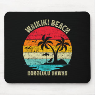 Familienurlaub Vintag Retro Honolulu Hawaii Waik Mousepad