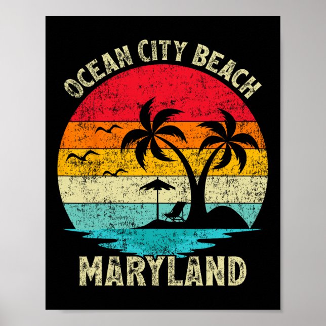 Familienurlaub Vintag Retro Maryland Ocean City Poster (Vorne)