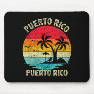 Familienurlaub Vintag Retro Puerto Rico San Juan Mousepad