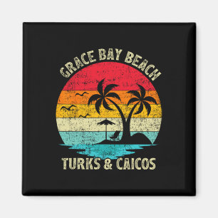 Familienurlaub Vintage Türken und Caicos Grace Bay Magnet