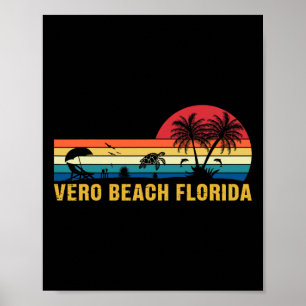 Familienurlaub Vintage Vero Beach Florida Meeressc Poster