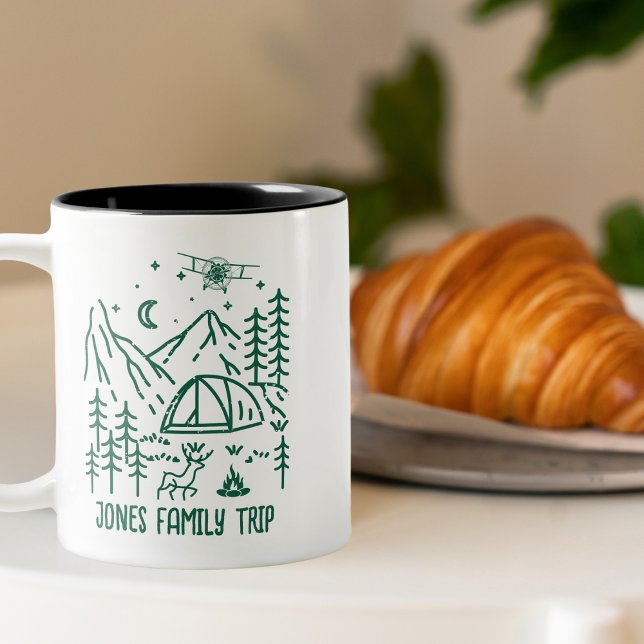 Familienurlaub Waldwald Pine Tree Custom Zweifarbige Tasse (Von Creator hochgeladen)