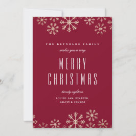 Familienurlaubskarte für Snowflakes Einladung