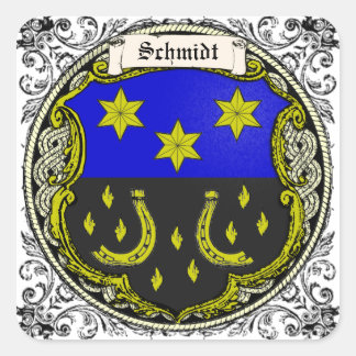 Familienwaffen Schmidt (Saar-Rhein) Quadratischer Aufkleber