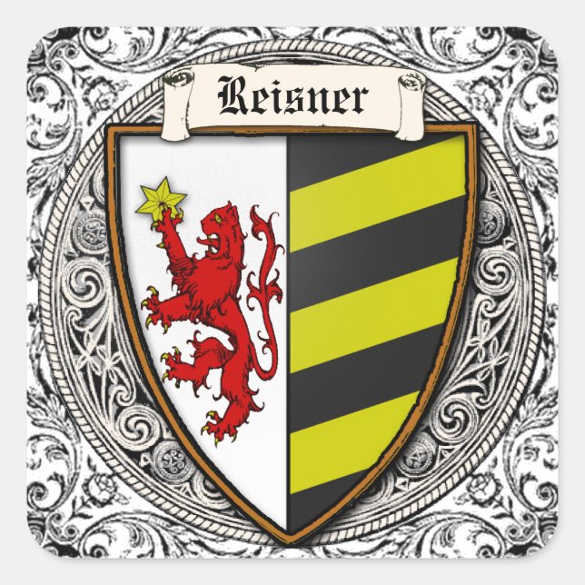 Familienwaffen von Reisner (Baden-Württemberg) Quadratischer Aufkleber (Vorderseite)