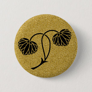 [Familienwappen] 2 hollyhock-Blätter Button