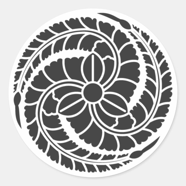 [Familienwappen] Blume Runder Aufkleber (Vorderseite)