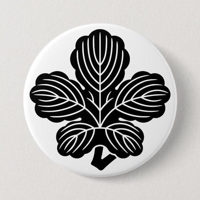 [Familienwappen] Deformiertes Kaji-Blatt Button (Vorderseite)