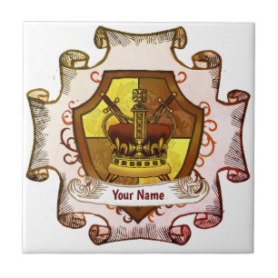 Familienwappen der Crown Nachname Fliese