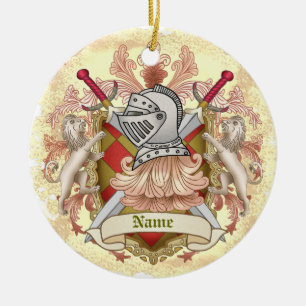 Familienwappen der Roten Ritterfamilie Nachname Keramik Ornament