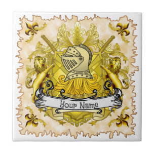Familienwappen der Yellow Knight  Nachname Fliese