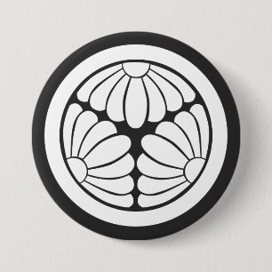 [Familienwappen] Ein Kreis in 3 Chrysanthemenblüte Button