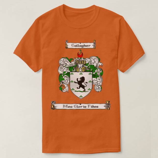 Familienwappen Gallagher und Motto  T-Shirt (Design vorne)