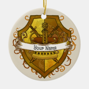Familienwappen Kronenname Keramik Ornament
