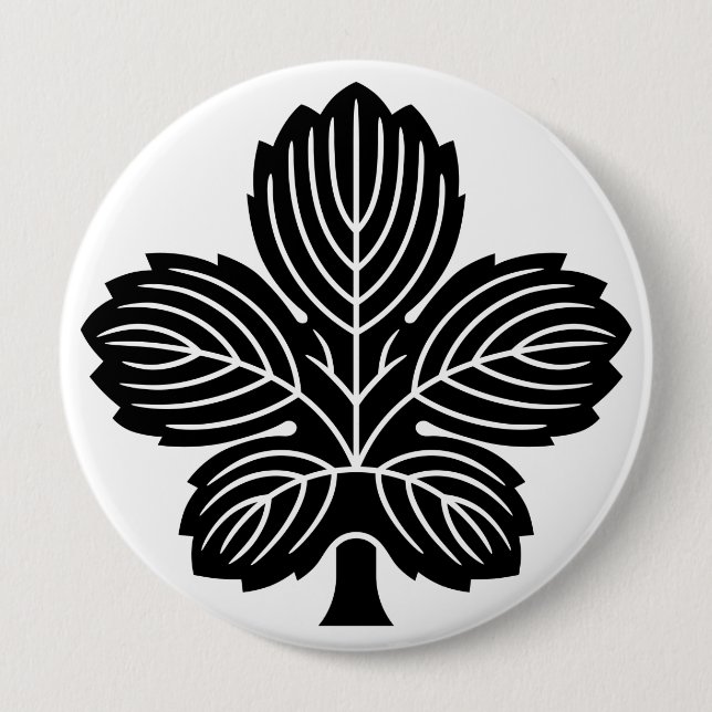 [Familienwappen] Oni Kaji Blatt Button (Vorderseite)