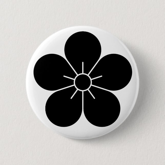 [Familienwappen] Pflaumenblüte Button (Vorderseite)