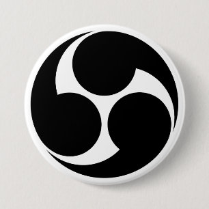 [Familienwappen] Rechtsdrehendes Mitsu-domoe Button