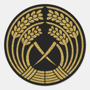 [Familienwappen] Schleppen des Reisohrs Runder Aufkleber