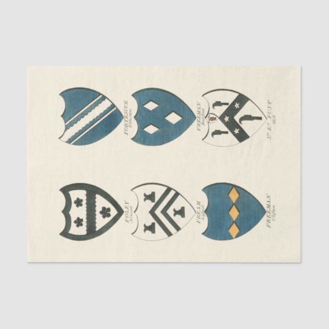 Familienwappen verschiedener englischer Häuser Seidenpapier (Vorderseite)