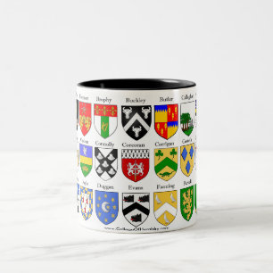 Familienwappen-Wappen Heraldry Shields Zweifarbige Tasse