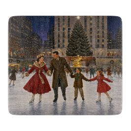 Familienweihnachten 1950 Eislaufbahn New York Schneidebrett
