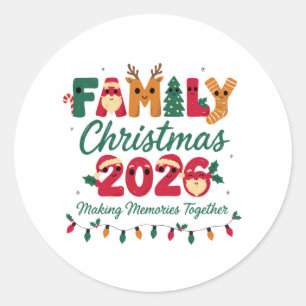 Familienweihnachten 2026 Gemeinsam Erinnerungen sc Runder Aufkleber