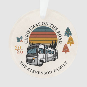 Familienweihnachten auf dem Weg Wohnmobil Ornament