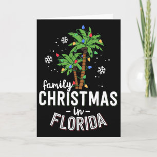 Familienweihnachten in Florida Palmen Weihnachten Karte
