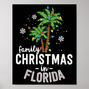 Familienweihnachten in Florida Palmen Weihnachten Poster