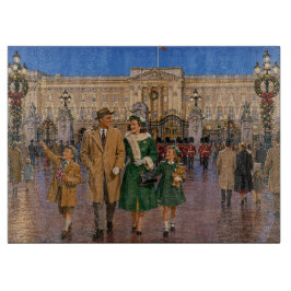 Familienweihnachten London Promenade 1950er Jahre Schneidebrett