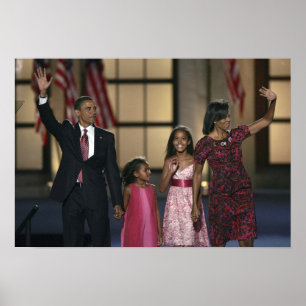 Familienwelle Barak Obama am gestern Abend von Poster