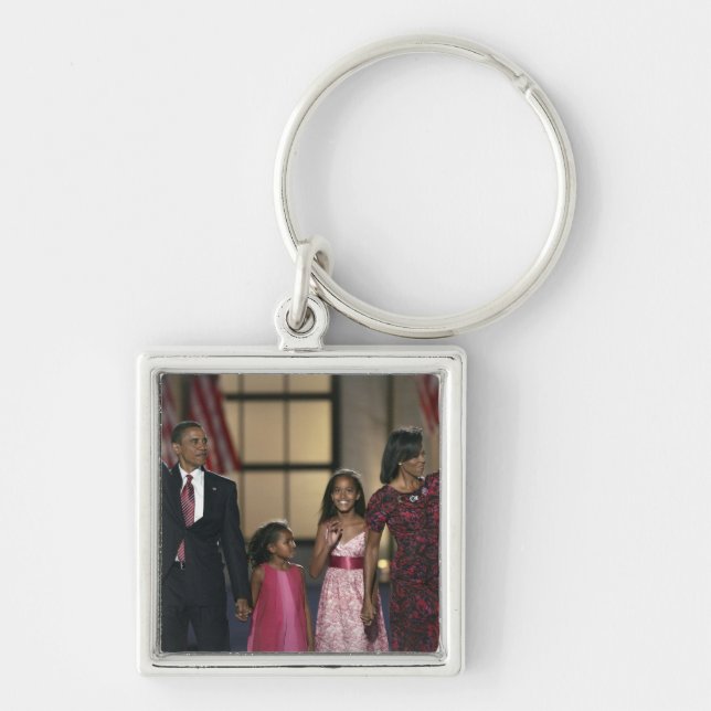 Familienwelle Barak Obama am gestern Abend von Schlüsselanhänger (Vorne)