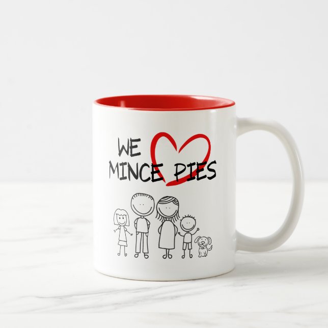 Familienwerte - Wir Liebe Mini Pies Zweifarbige Tasse (Rechts)