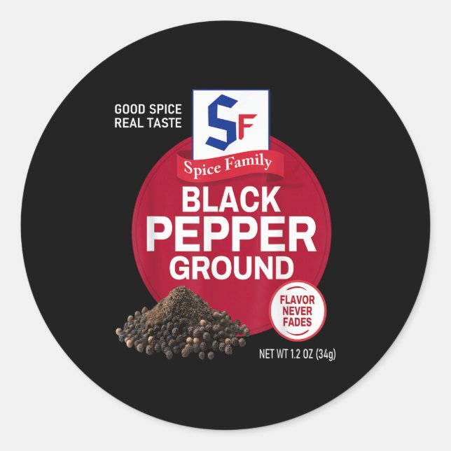 Familienzähler der Black Pepper Ground Sce Group Runder Aufkleber (Vorderseite)