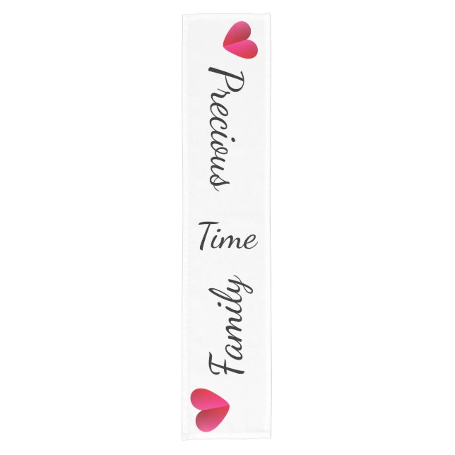 Familienzeit, Wertvolle Zeit Kurzer Tischläufer (Vorderseite)