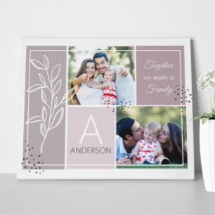 FAMILY 2 Foto Collage Script Modernes Zitat Leinwanddruck